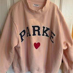 Parke Women’s Valentines Pink Heart Crewneck Sweatshirt